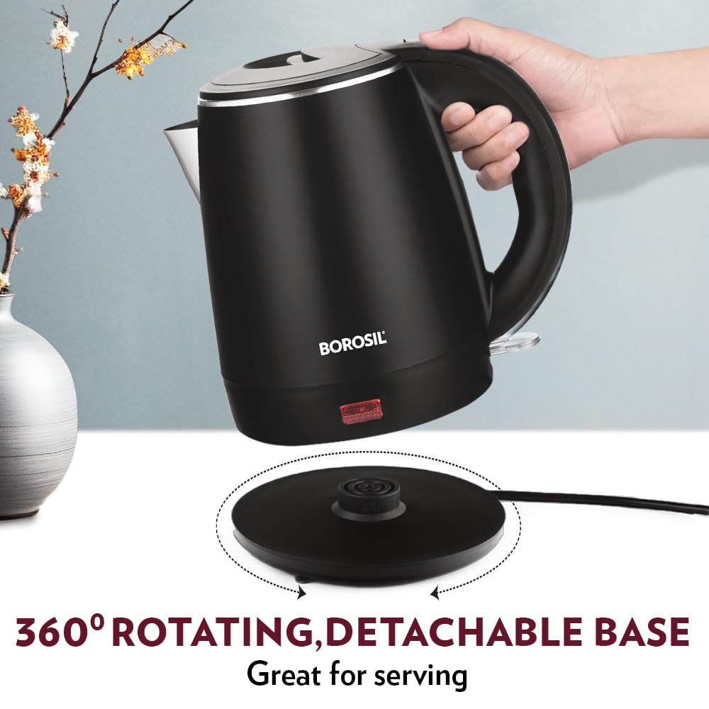 Borosil 1.2L 1350W Cooltouch Multipurpose Electric Kettle | Auto Shut off